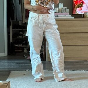Madewell White Women's Cargo Painter Jeans